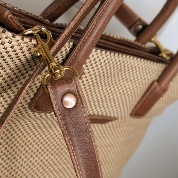 Nygard Handbag with fine woven raffia look and brown leather-look details - Picture 4 of 7